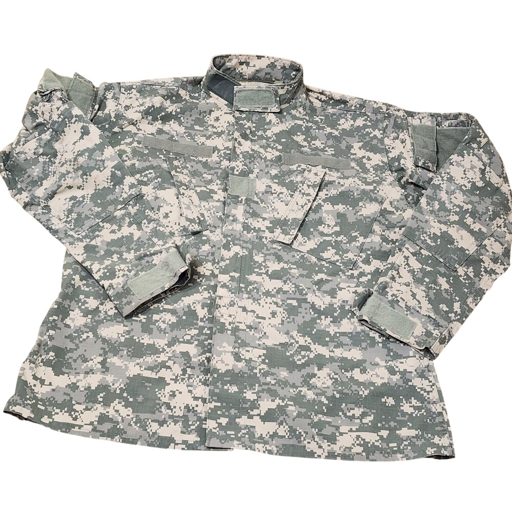 American Apparel Coat Mens LT Green Camo Army Combat Uniform ACU Ripstop Jacket